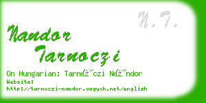 nandor tarnoczi business card